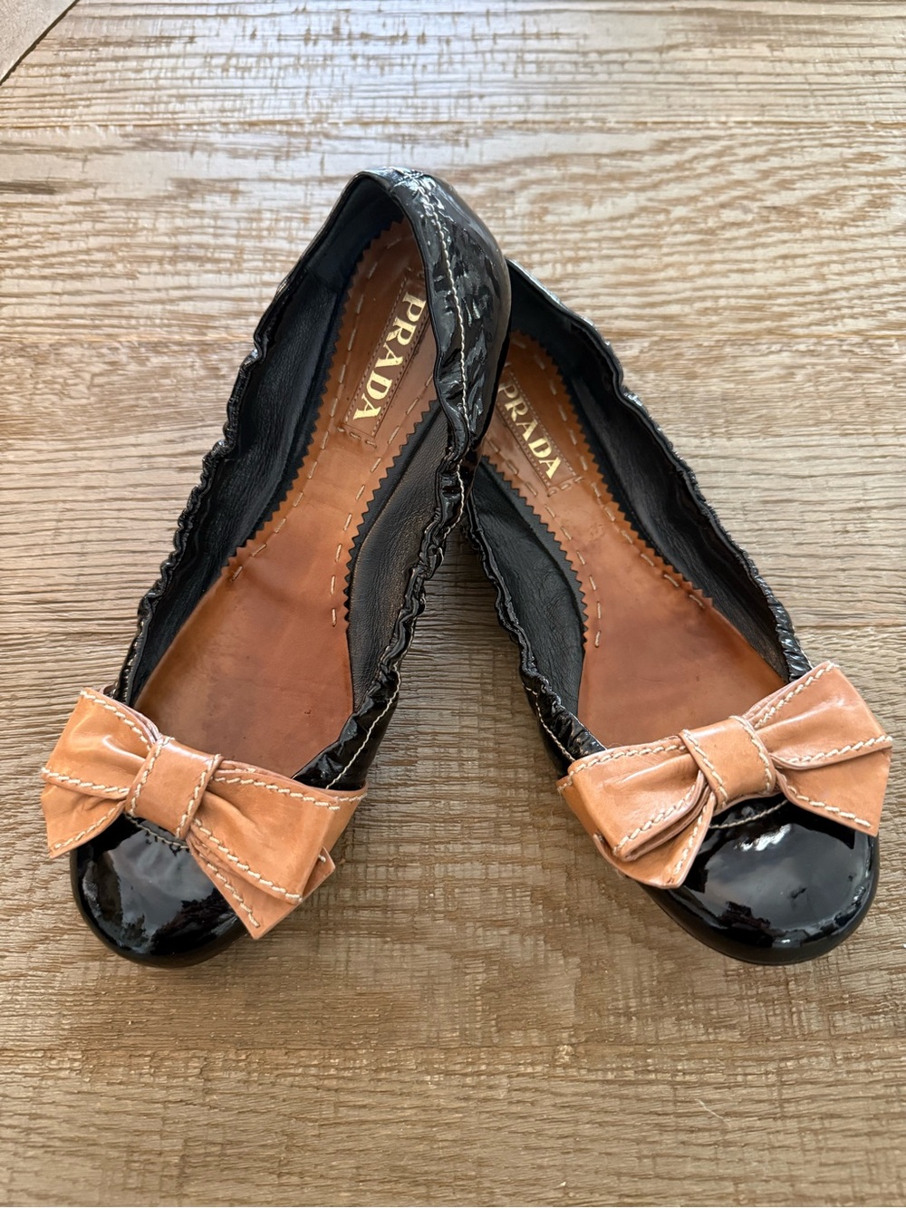 Prada Ballet Flats Bow Ballerina